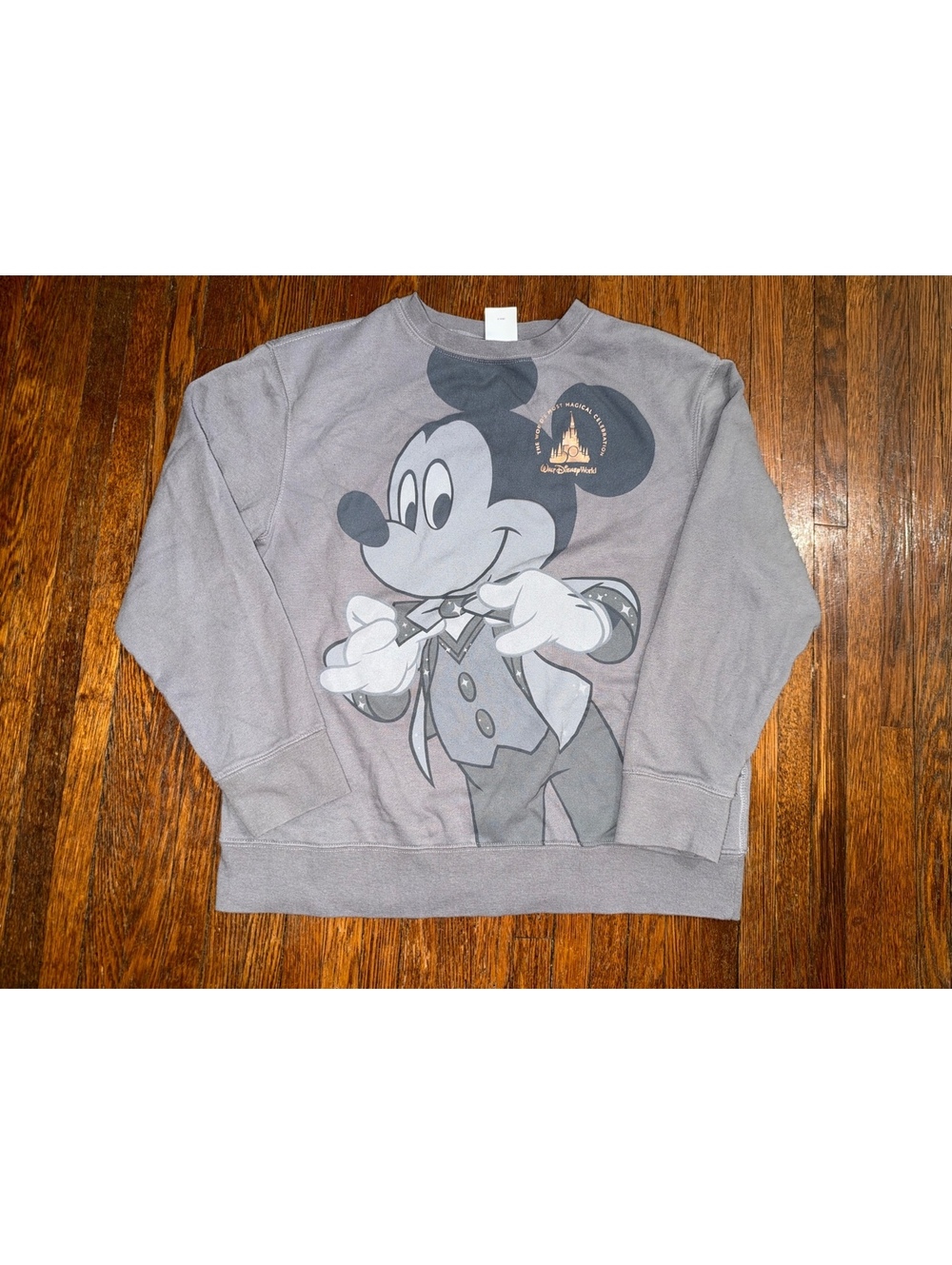 Adult Medium Walt Disney World 50th Anniversary Mickey Mouse Pullover Sweatshirt